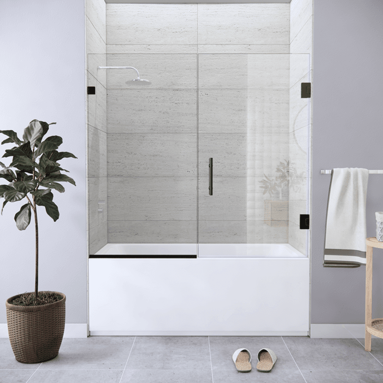 Bathtub Enclosures Left Open Single Swinging Bathtub Door-1