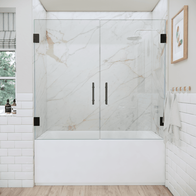 Bathtub Enclosures Double Swinging Bathtub Door-0