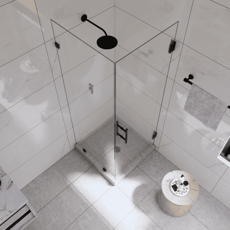 Canto™ Left Open Corner Shower Panel and Door-2