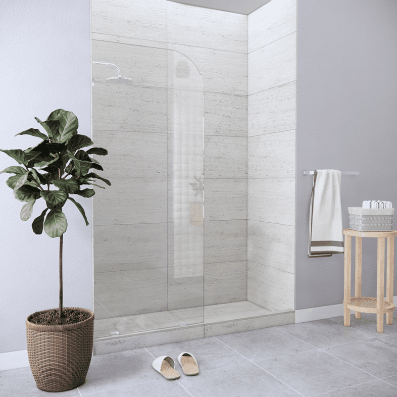 Tela™ Right Open Single Shower Round Screen-0