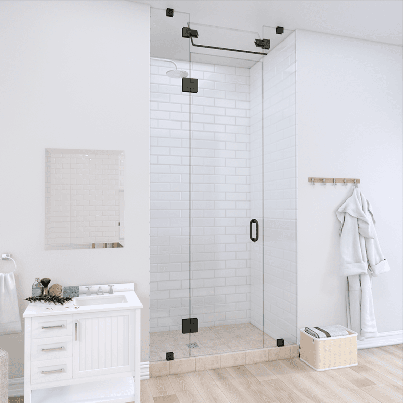 Prima™ Right Open Door & Panel Shower Door with Steam Shower Transom-0