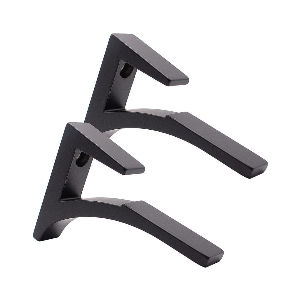 Designer Aluminum Shelf Brackets (Set of 2) for 3/8" to 1/2" Thick Shelves