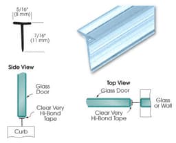 95 Inch Long - Clear Vinyl Single Fin "T" Wipe With Tape