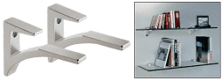 Aluminum Glass Shelf Brackets for 3/8" to 1/2" Shelves - Set of 2