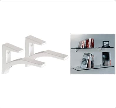 Aluminum Glass Shelf Brackets for 3/8" to 1/2" Shelves - Set of 2