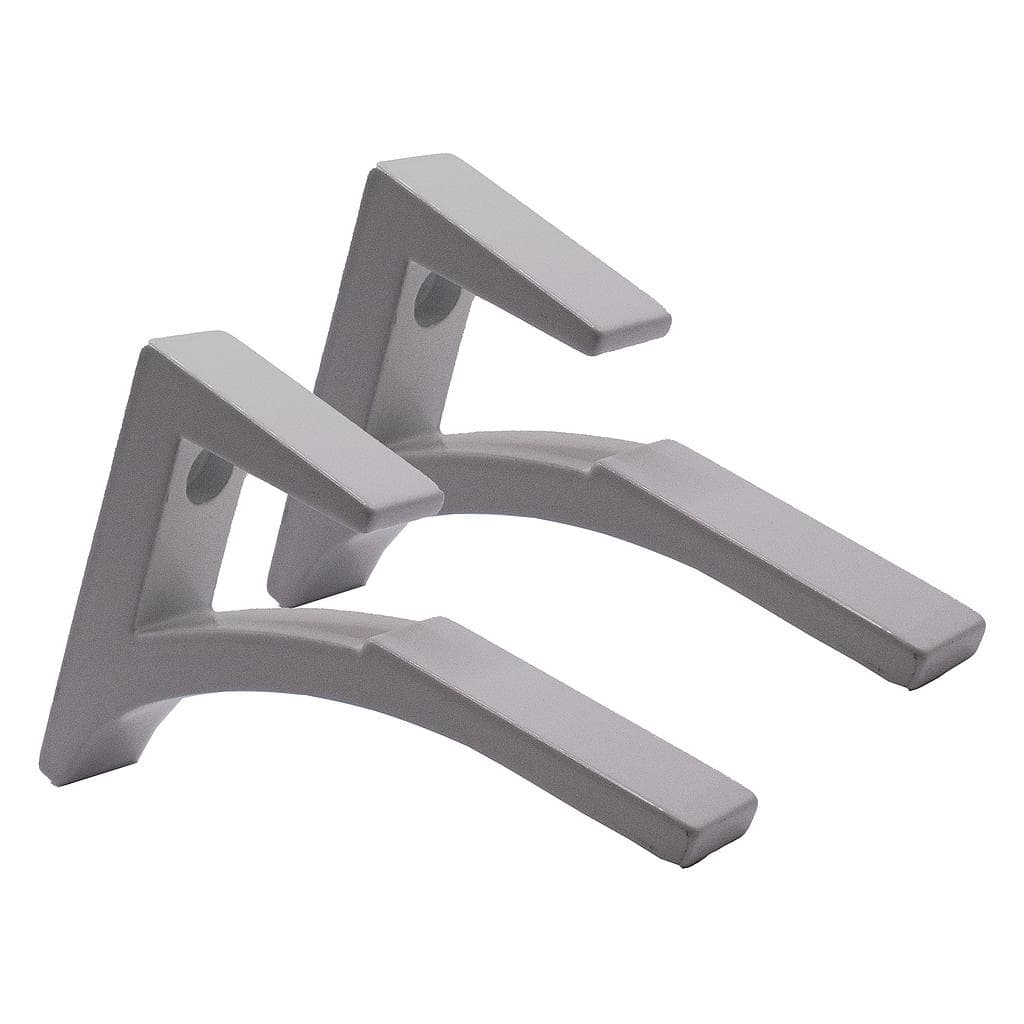 Designer Aluminum Shelf Brackets (Set of 2) for 3/8" to 1/2" Thick Shelves