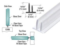 95 Inch Long - Clear Vinyl Double Fin Seal With Tape