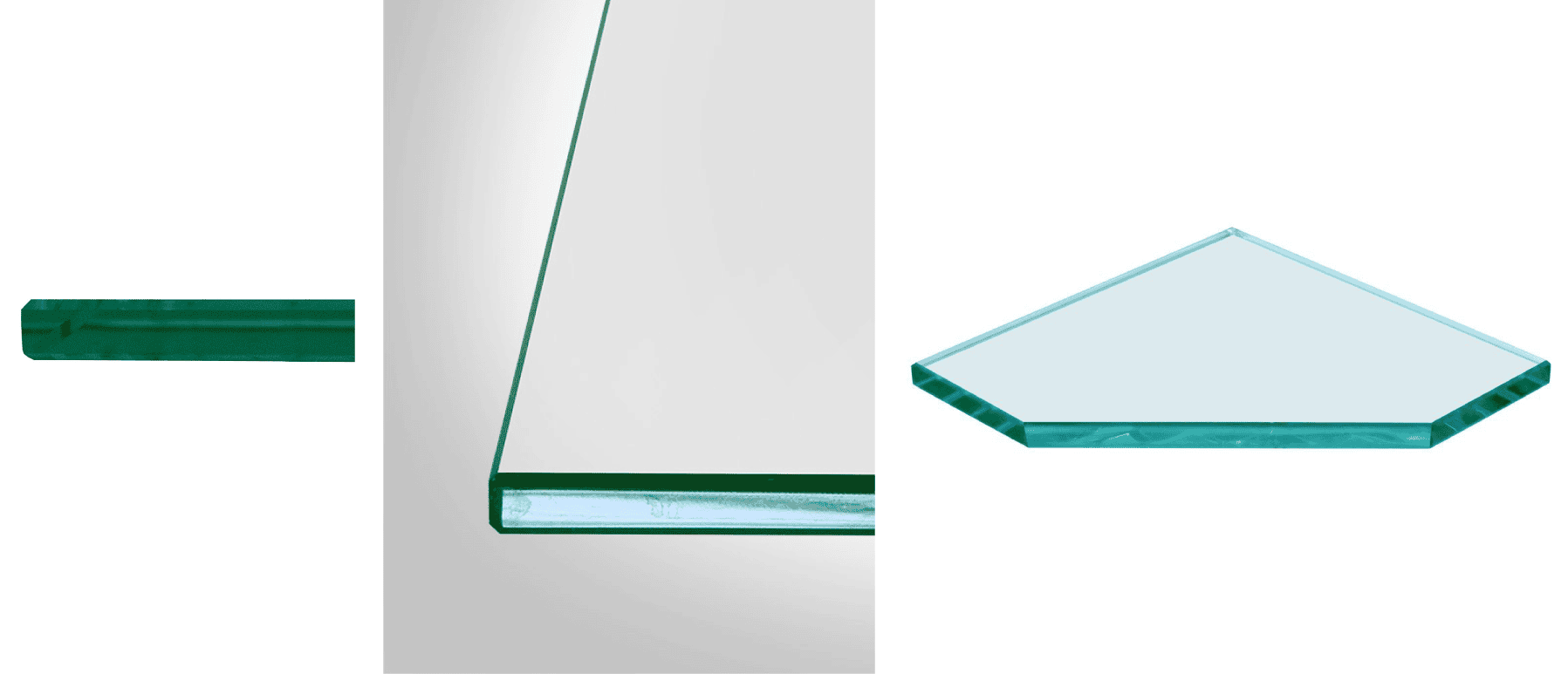pentagon shaped glass edge styles