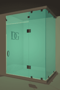 Canto™ Left Open Corner Shower Door with Steam Shower Transom & Glass-to-Glass Hinge-2