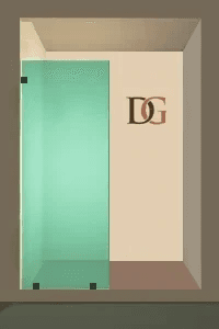 Tela™ Right Open Single Shower Screen with left knee Wall-1