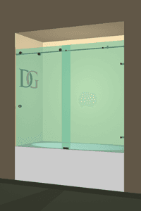 Bathtub Enclosures Left Open Metro Sliding Bathtub Door-2