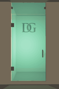 Solo™ Right Open Single Shower Door with Steam Shower Transom-0