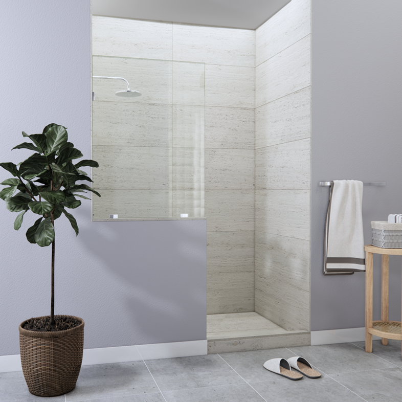Tela™ Right Open Single Shower Screen with left knee Wall-1