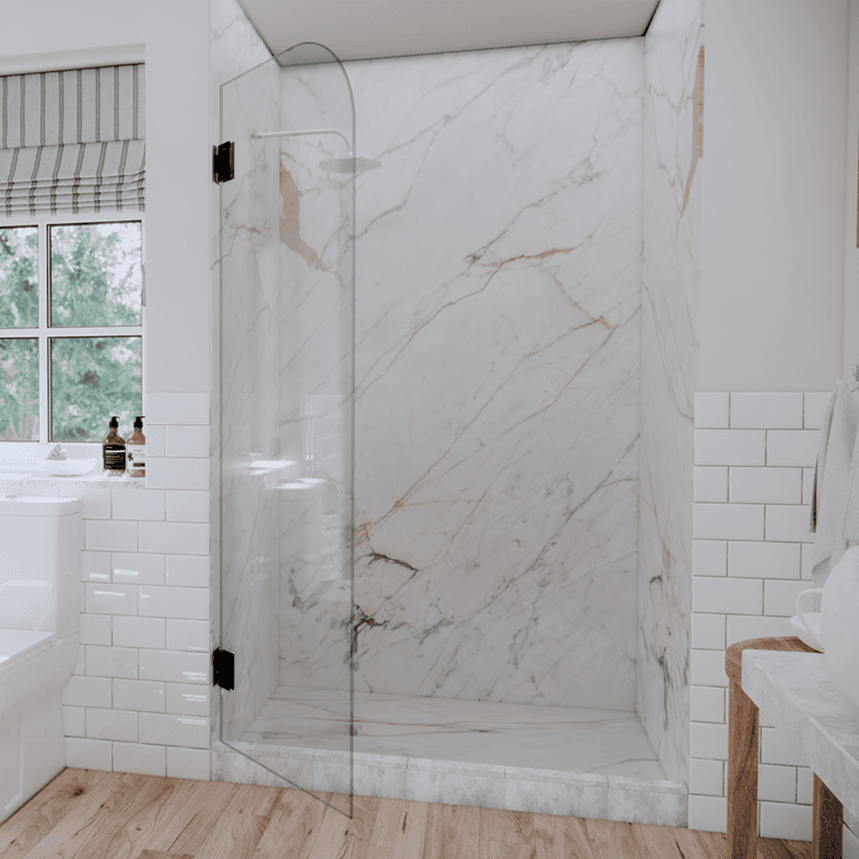 Solo™ Right Open Single Swinging Round Shower Screen-1