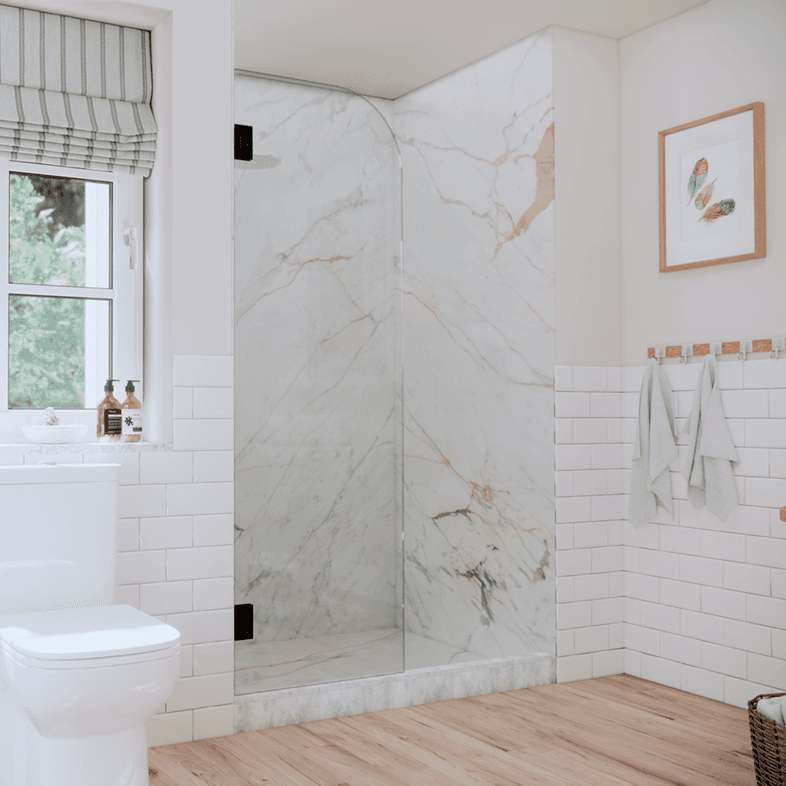 Solo™ Right Open Single Swinging Round Shower Screen-2