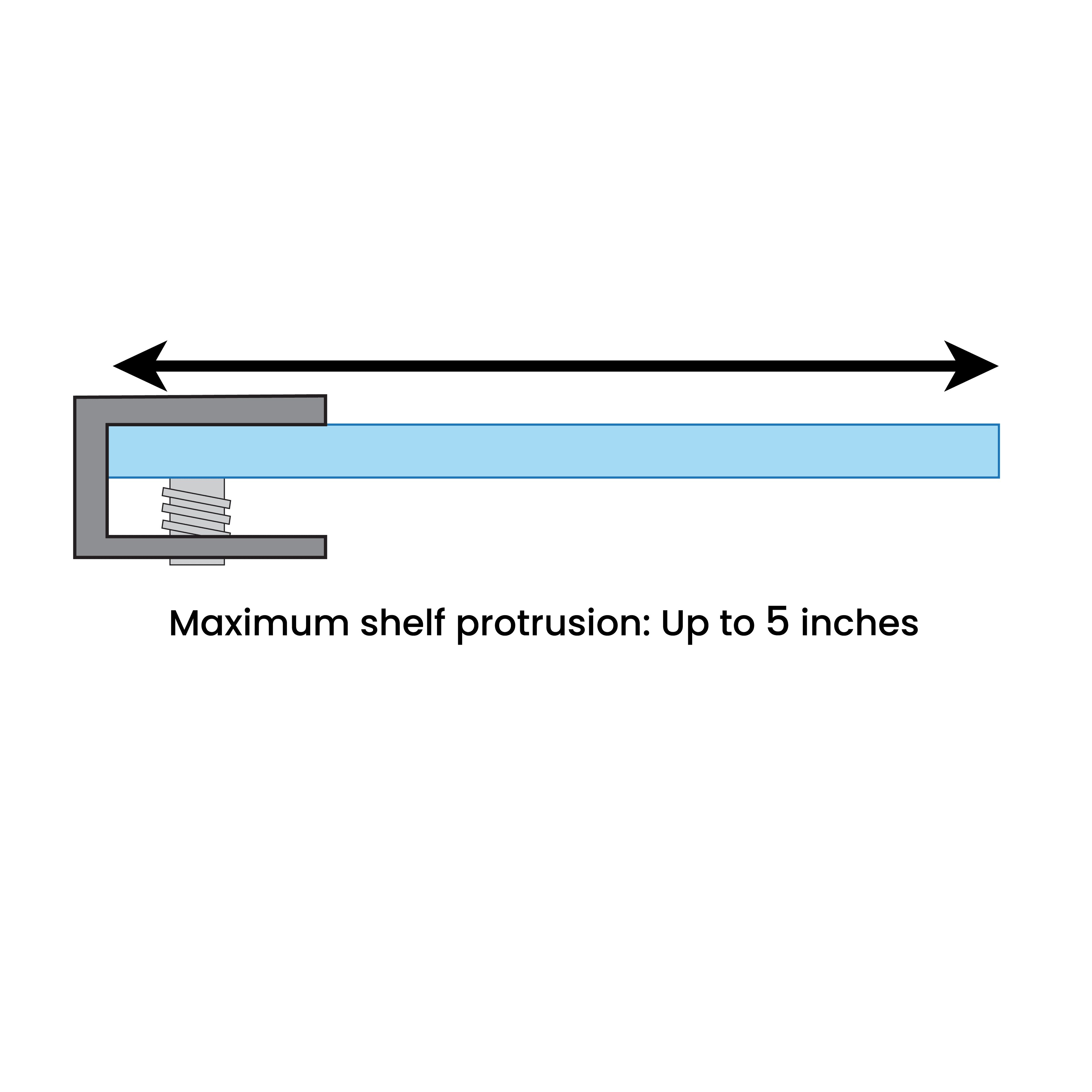 Rounded Glass Shelf Bracket for 5/16" to 3/8" Shelves - 1 Piece