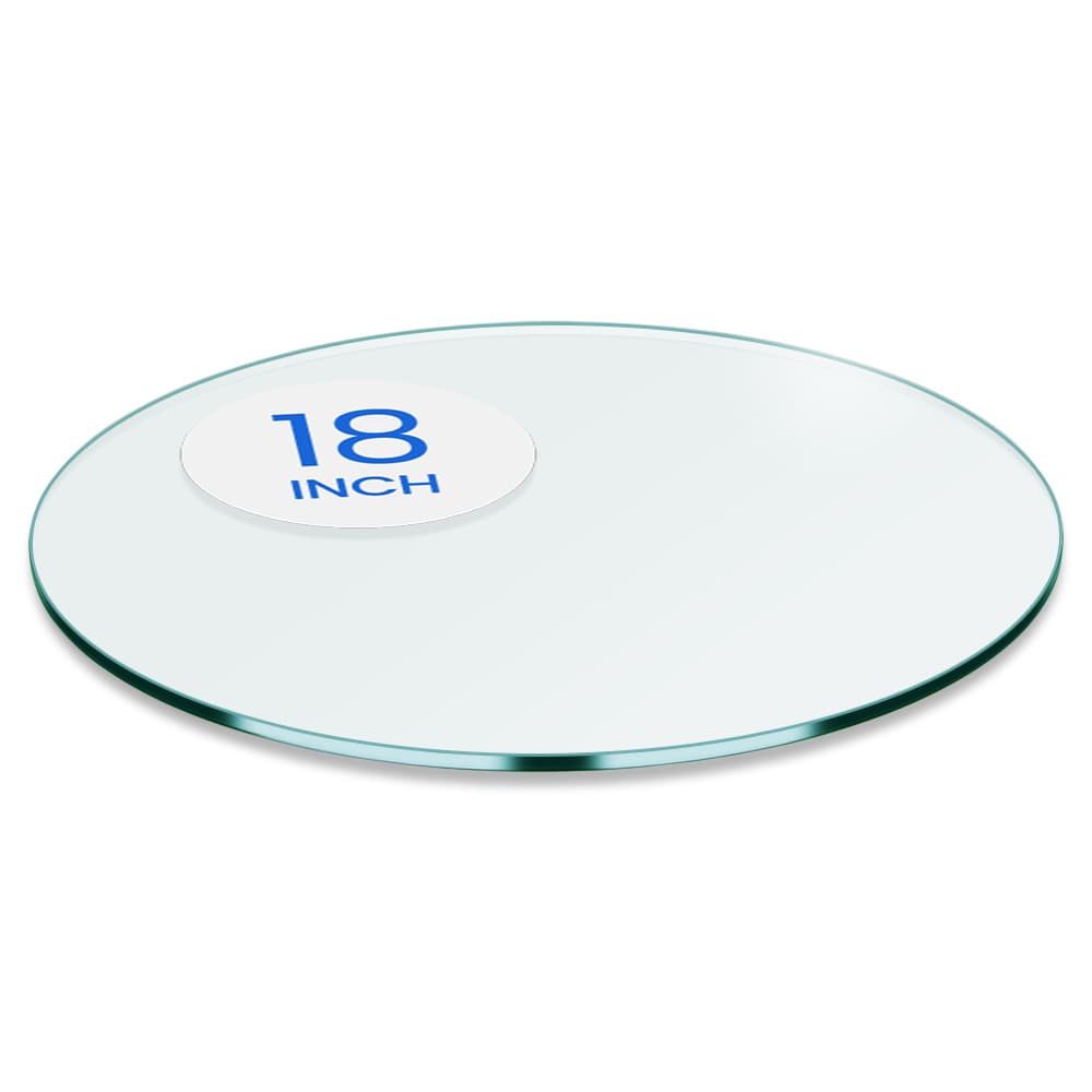18” Round Tempered Glass Table Top - 3/8" Thick - Flat Edge | Dulles Glass