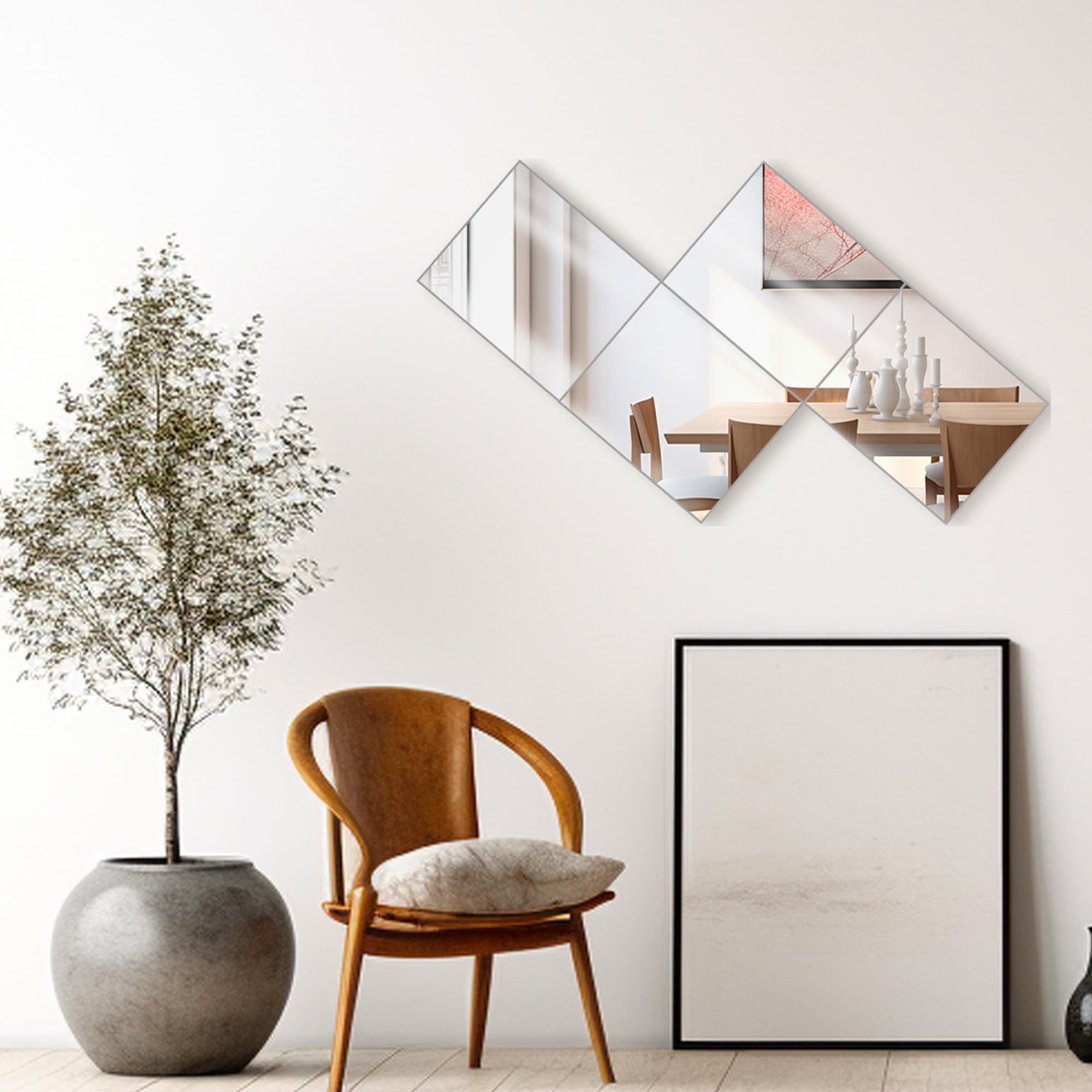 12x14 Mirror Tiles | Pack of 4 | Decorative Wall Mirrors