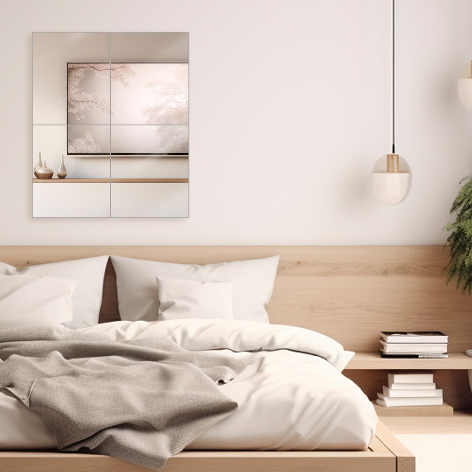 12x14 Mirror Tiles | Pack of 4 | Decorative Wall Mirrors