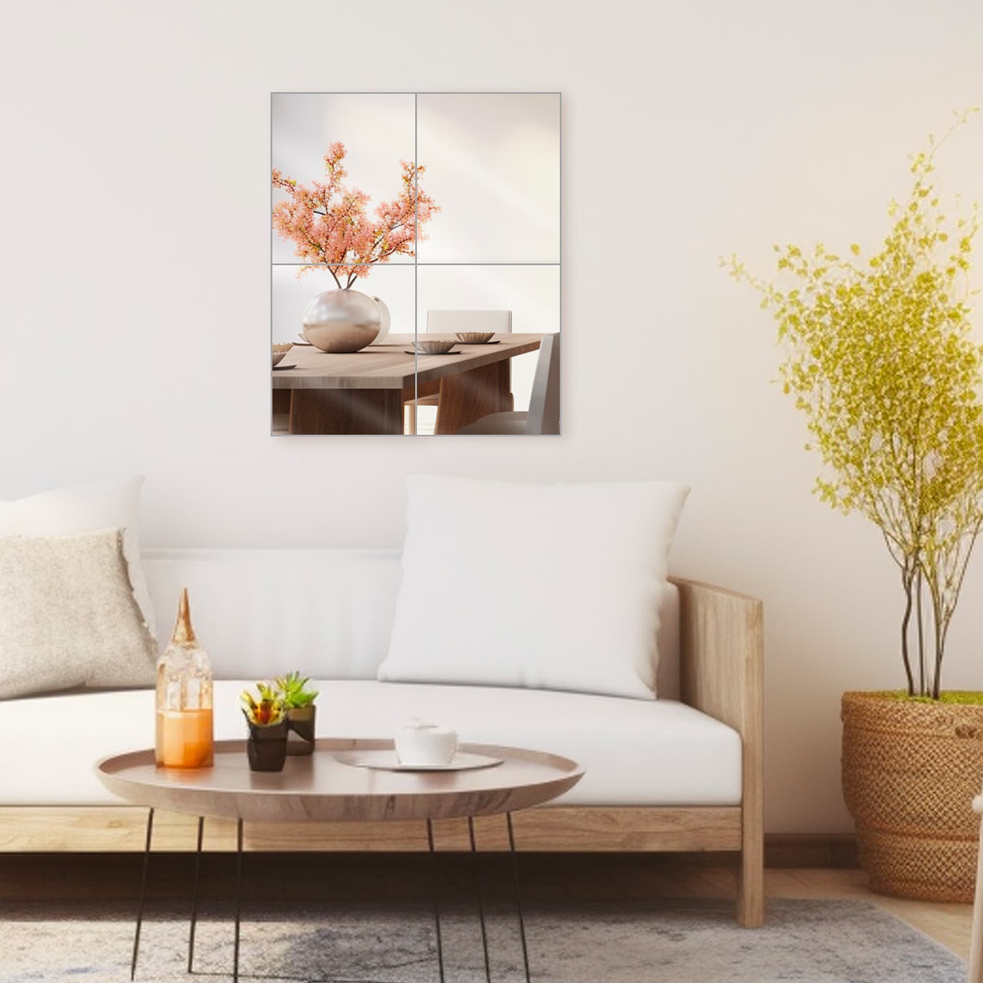 10x12 Mirror Tiles | Pack of 4 | Decorative Wall Mirrors