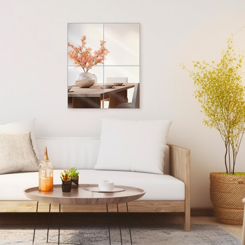 10x12 Mirror Tiles | Pack of 4 | Decorative Wall Mirrors