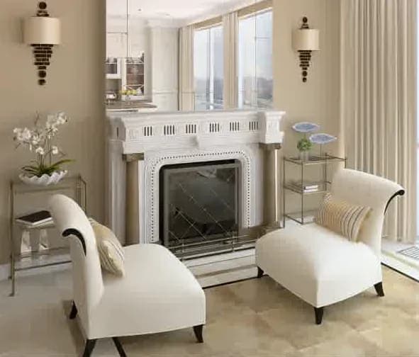 Contemporary living room featuring elegant design elements