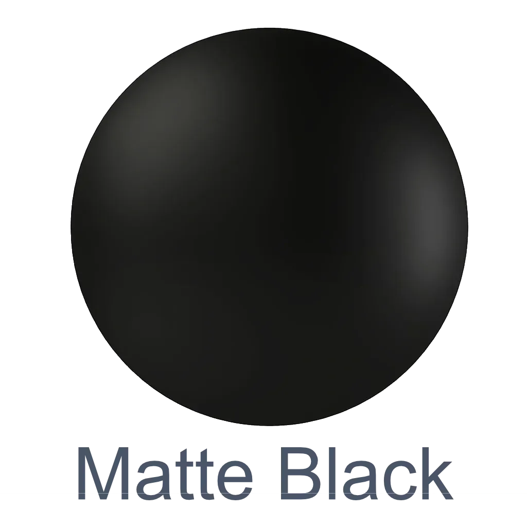 Matte black finish showcasing custom glass options for shower doors, table tops, mirrors, and tempered glass applications.