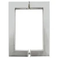 Custom tempered glass frame for shower doors, enhancing bathroom aesthetics with a sleek design suitable for mirrors and table tops. Features a beveled glass edge.