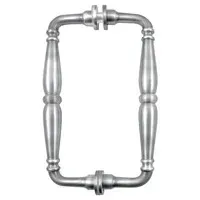 Custom metal handle for shower doors, enhancing elegance and functionality in glass installations.