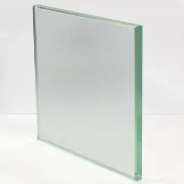 Tempered glass panel with a beveled edge, suitable for custom shower doors, table tops, and mirrors.