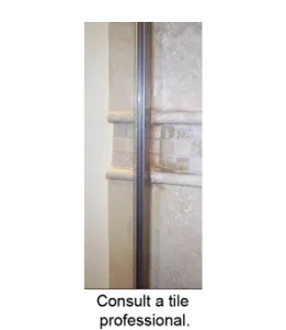 Custom glass shower doors with a sleek design, showcasing tempered glass and a beveled glass edge for an elegant finish.