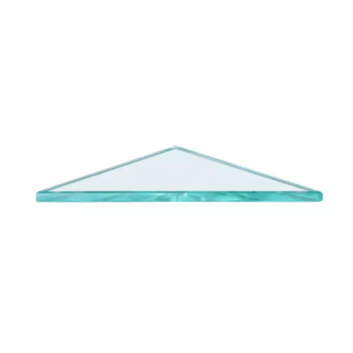 Tempered glass triangle table top with a beveled glass edge, ideal for custom glass solutions in interior design.