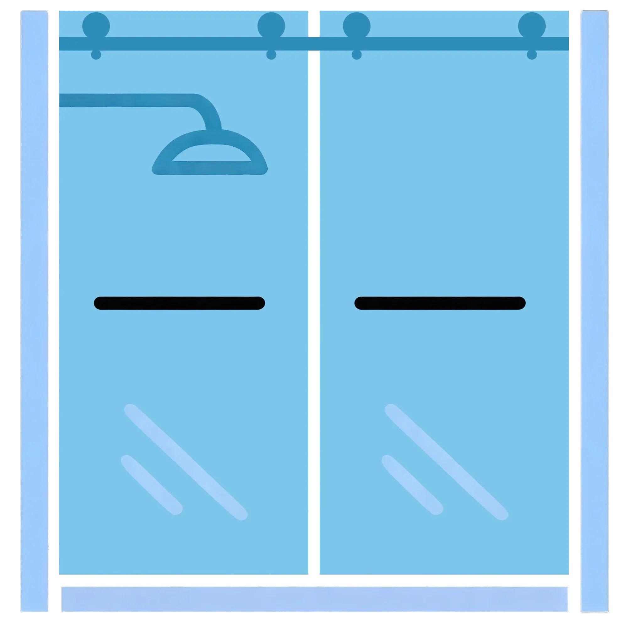 Fully Frameless Bypass Sliding Shower Door