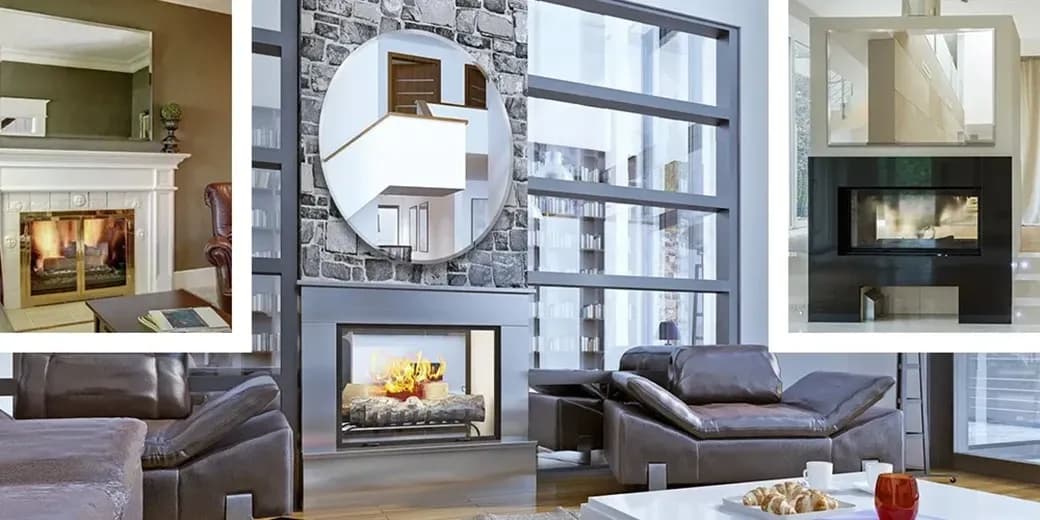 Interior living spaces featuring custom mirrors, elegant shower doors, and stylish tempered glass accents, showcasing a modern aesthetic with beveled glass edges and contemporary table tops.