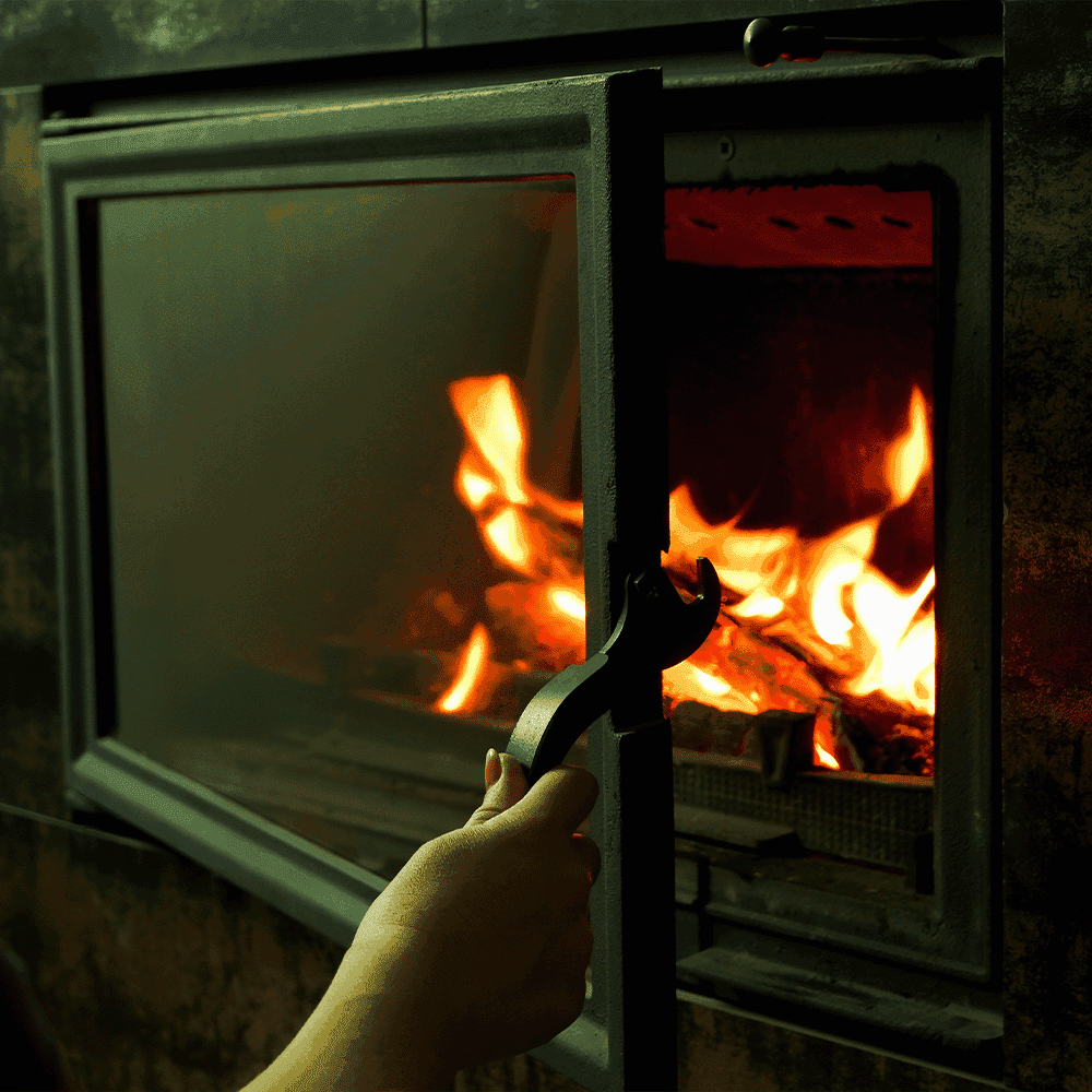 glass door for a fireplace