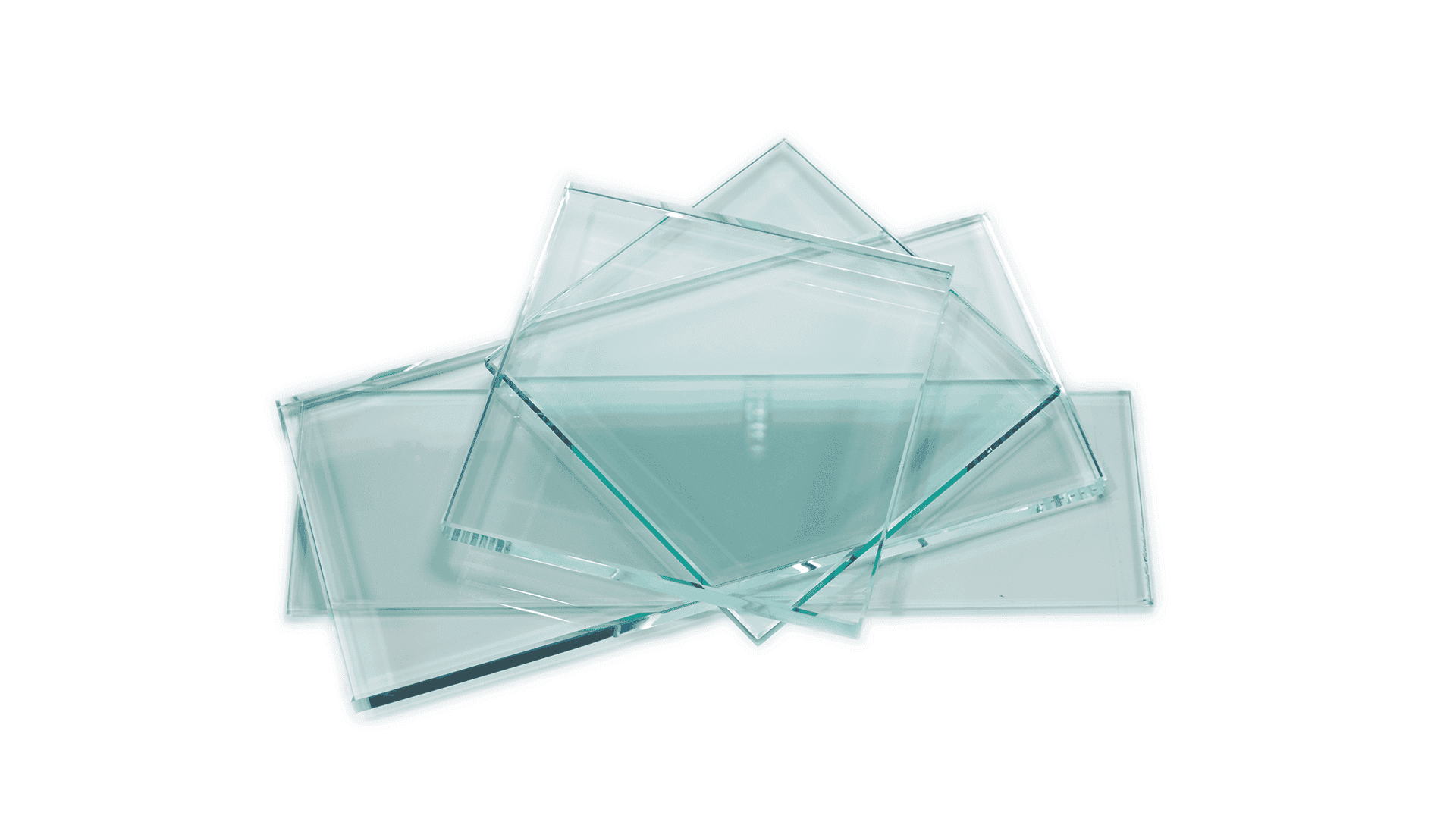 assorted glass panels showcasing custom glass options, including tempered glass and beveled glass edges, ideal for shower doors, table tops, and mirrors