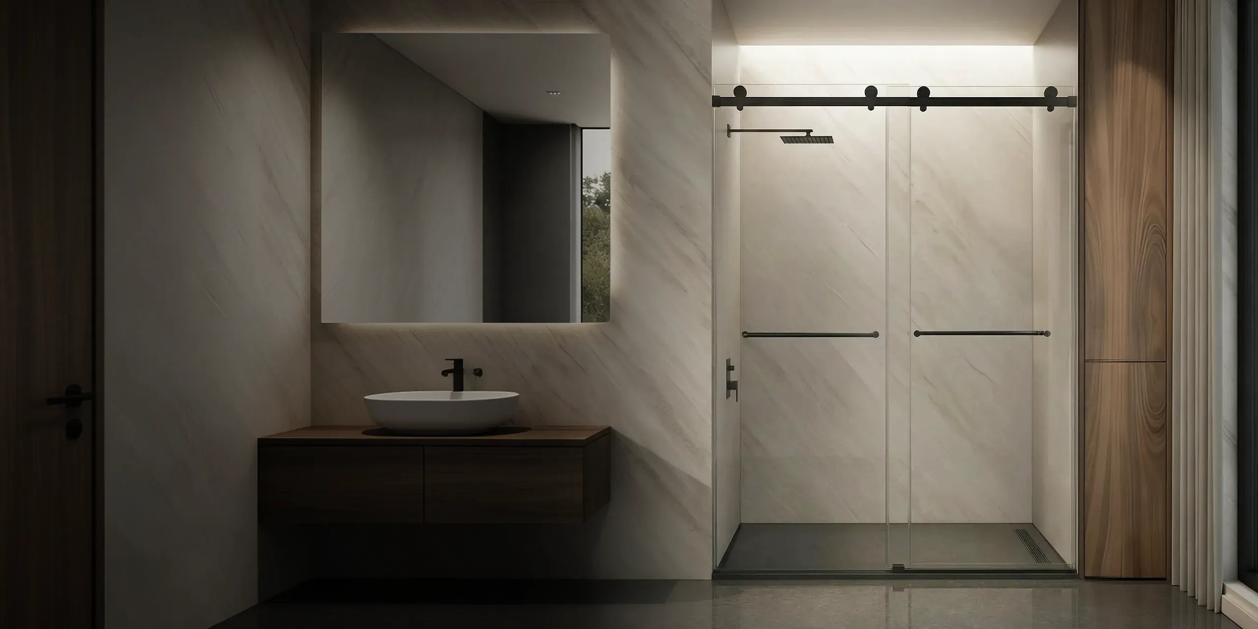 Luna Frameless Bypass Sliding Shower Door