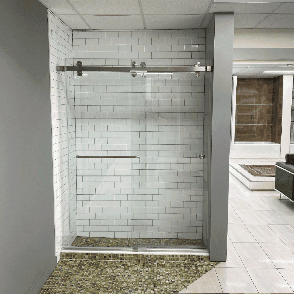 Custom glass shower doors with a sleek design